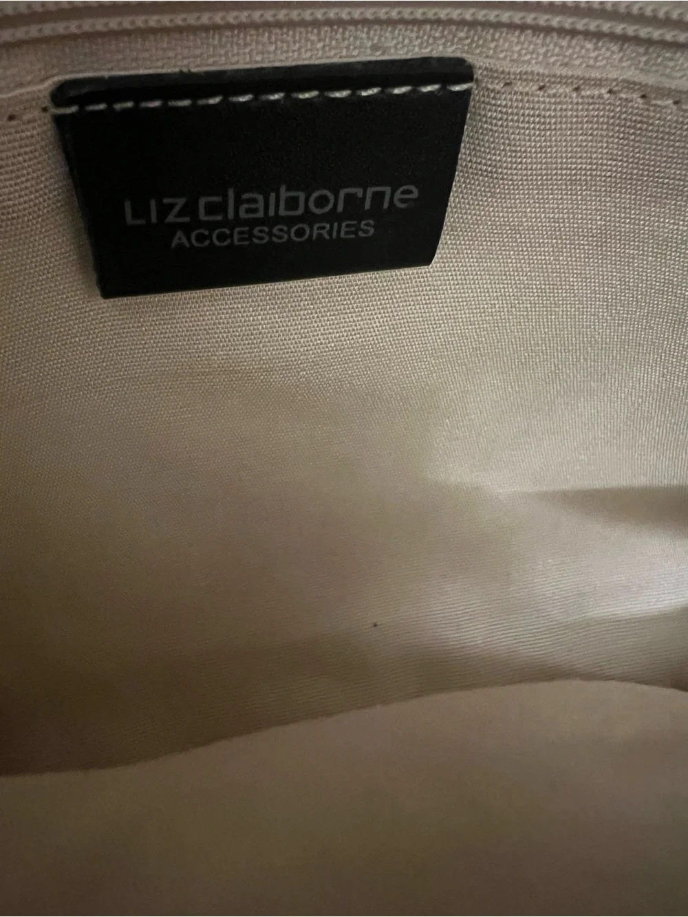 Liz Claiborne Black Croc-Embossed Shoulder Bag with Contrast Stitching
